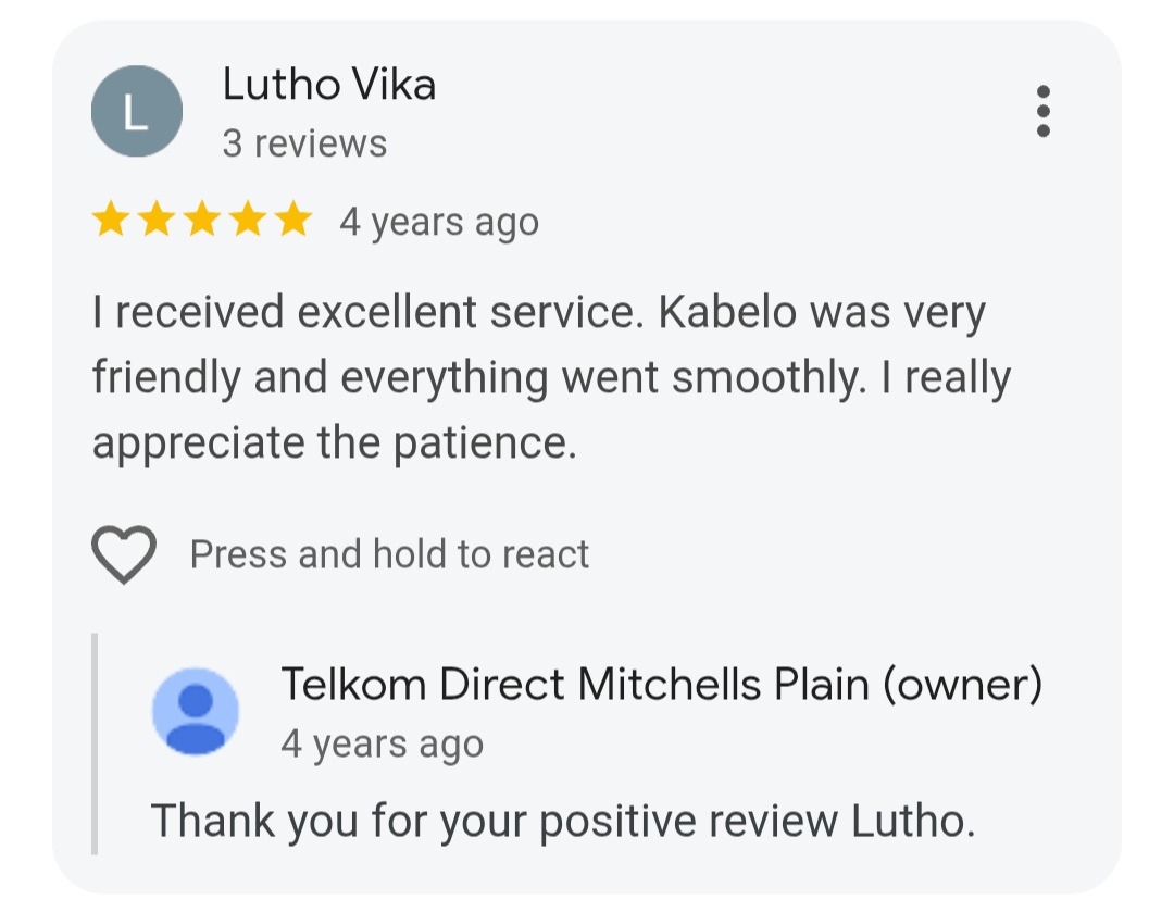 Telkom Customer Review 3